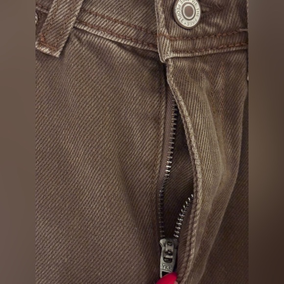 Free People We The Free Brown Xena High-Rise Slim Straight Leg Jeans Size 25 - Picture 11 of 15